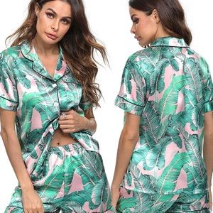 Pink Palm Pajama Set